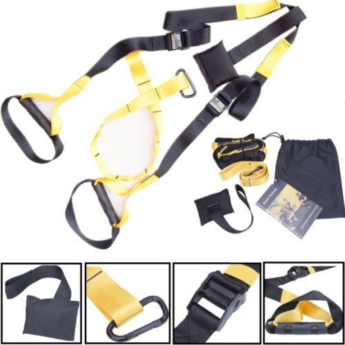 Upgraded Home Gym Suspension Resistance Strength Training Straps Workout Trainer