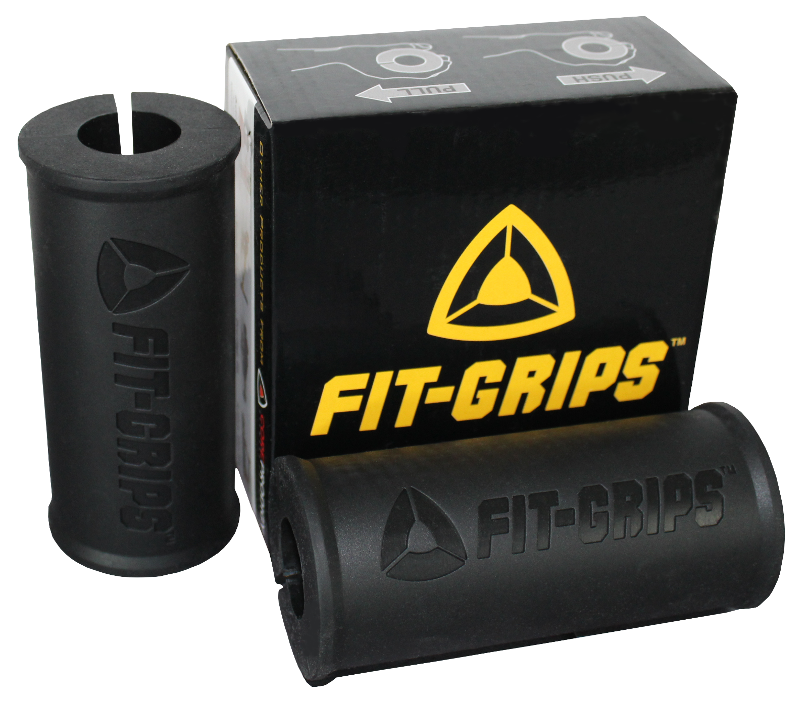 Fit Grips 2.0 - Thick Grips Fat Bar Training - Bicep And Tricep (black)